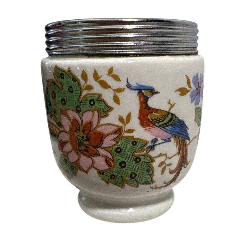 Royal Worcester Egg Coddler Melrose Pattern England Peacock Pheasant No Lid